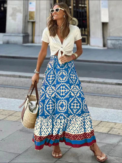 IZZY | Long Summer Skirt in Retro Boho Style