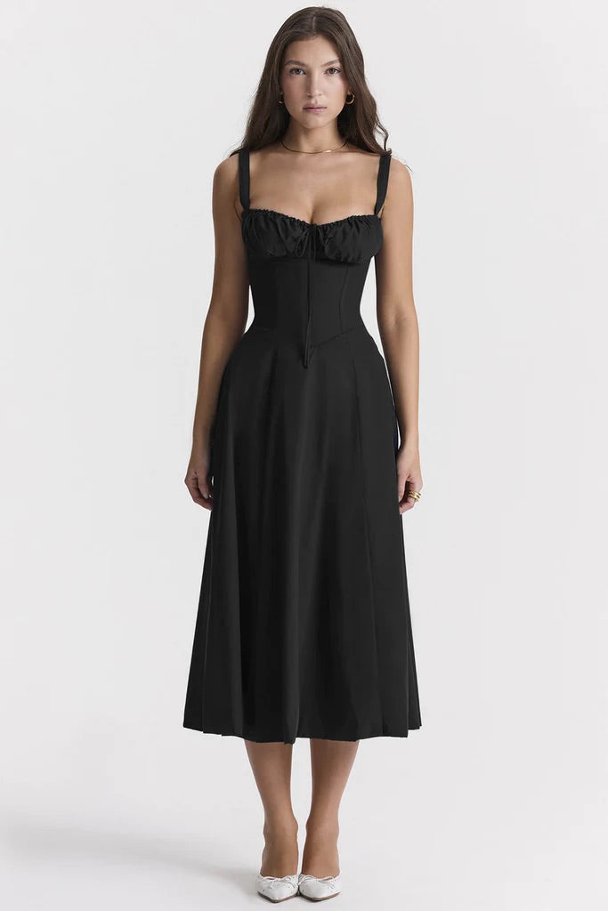 EILISH | Midi Bustier Corset Sun Dress