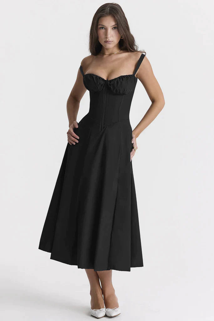 EILISH | Midi Bustier Corset Sun Dress