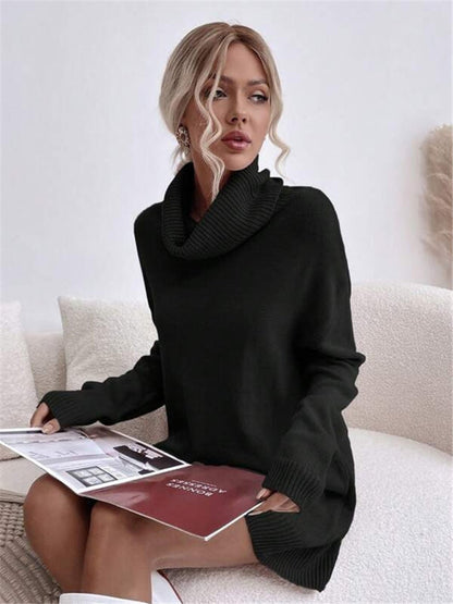 VICTORIA | Knitted Turtleneck Sweater Long Fit