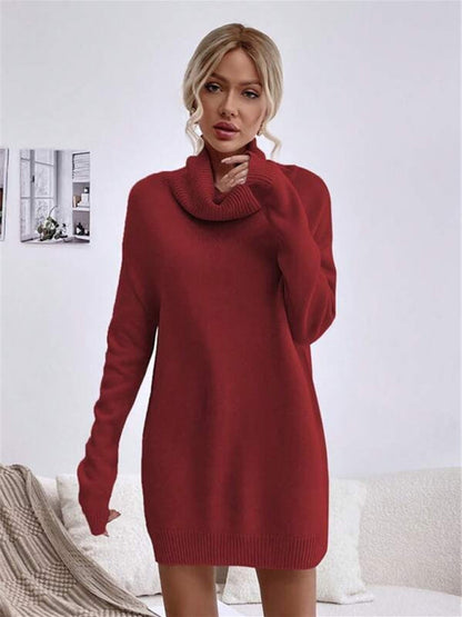 VICTORIA | Knitted Turtleneck Sweater Long Fit