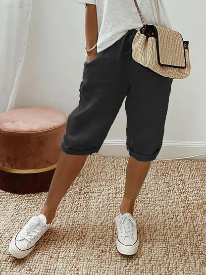LIV - COTTON-LINEN BLEND PANTS